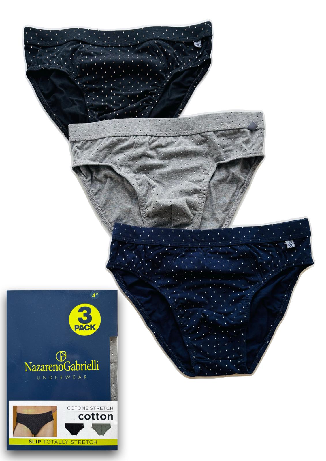 Tripack Slip Uomo elastico interno fantasia pois NAZARENO GABRIELLI