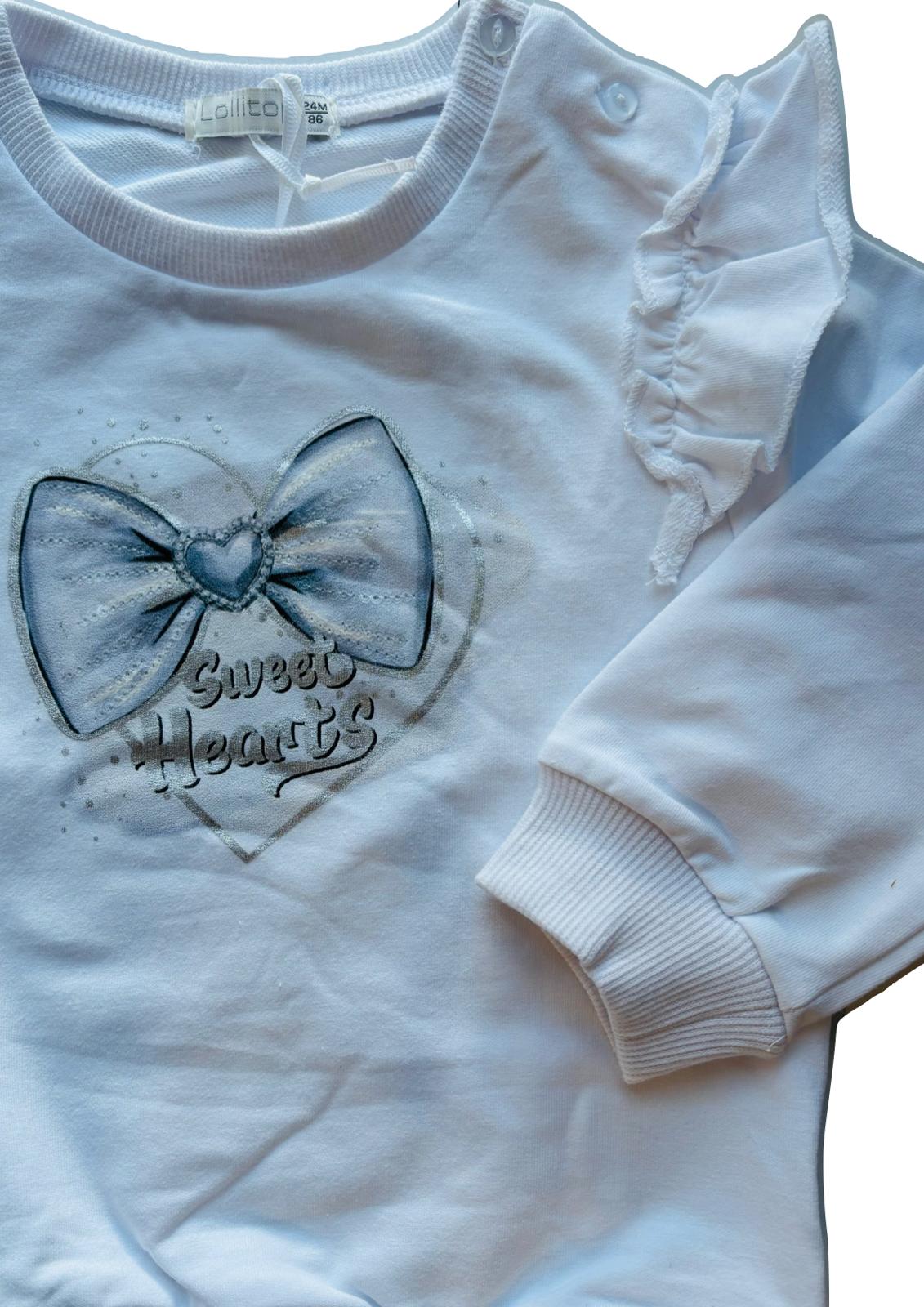 Completo Neonata 2 pezzi T-Shirt manica lunga + Jeans LOLLITOP - Taglia 24 mesi