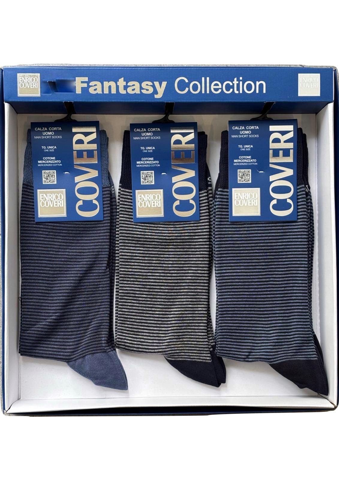 Calza Uomo Corta cotone mercerizzato Fantasy Collection ENRICO COVERI