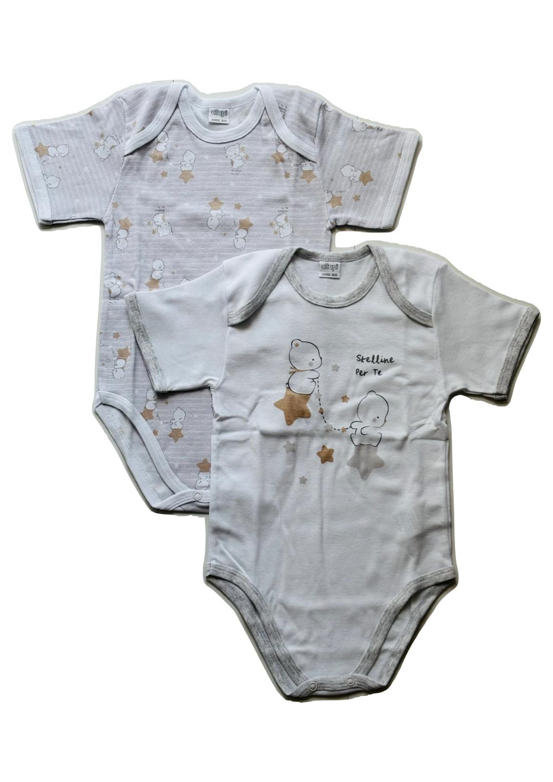 Coppia Body Baby in puro cotone mezza manica ELLEPI