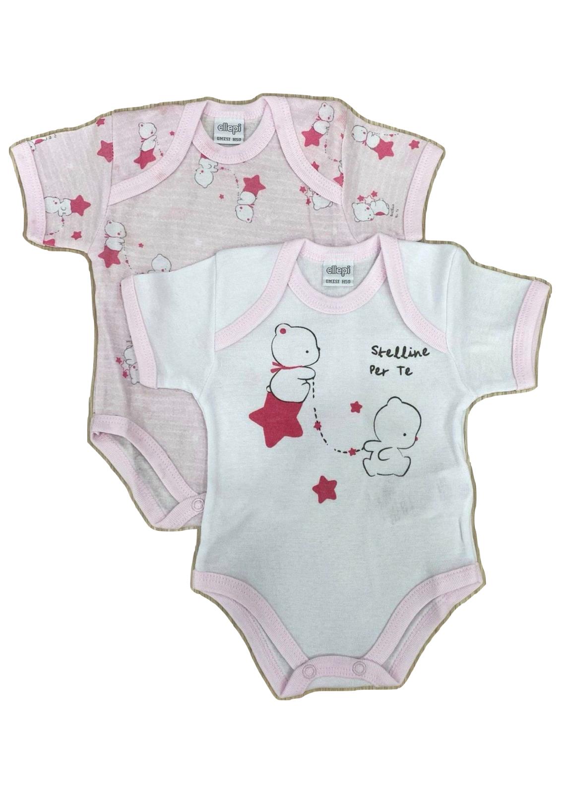 Coppia Body Baby in puro cotone mezza manica ELLEPI