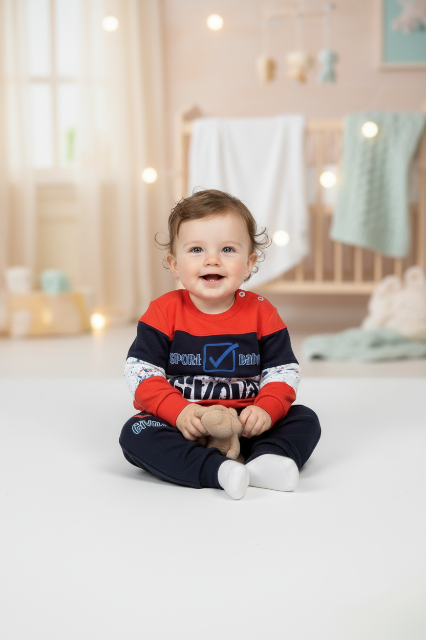Tuta neonato in cotone garzato GIVOVA - Taglia 12 mesi