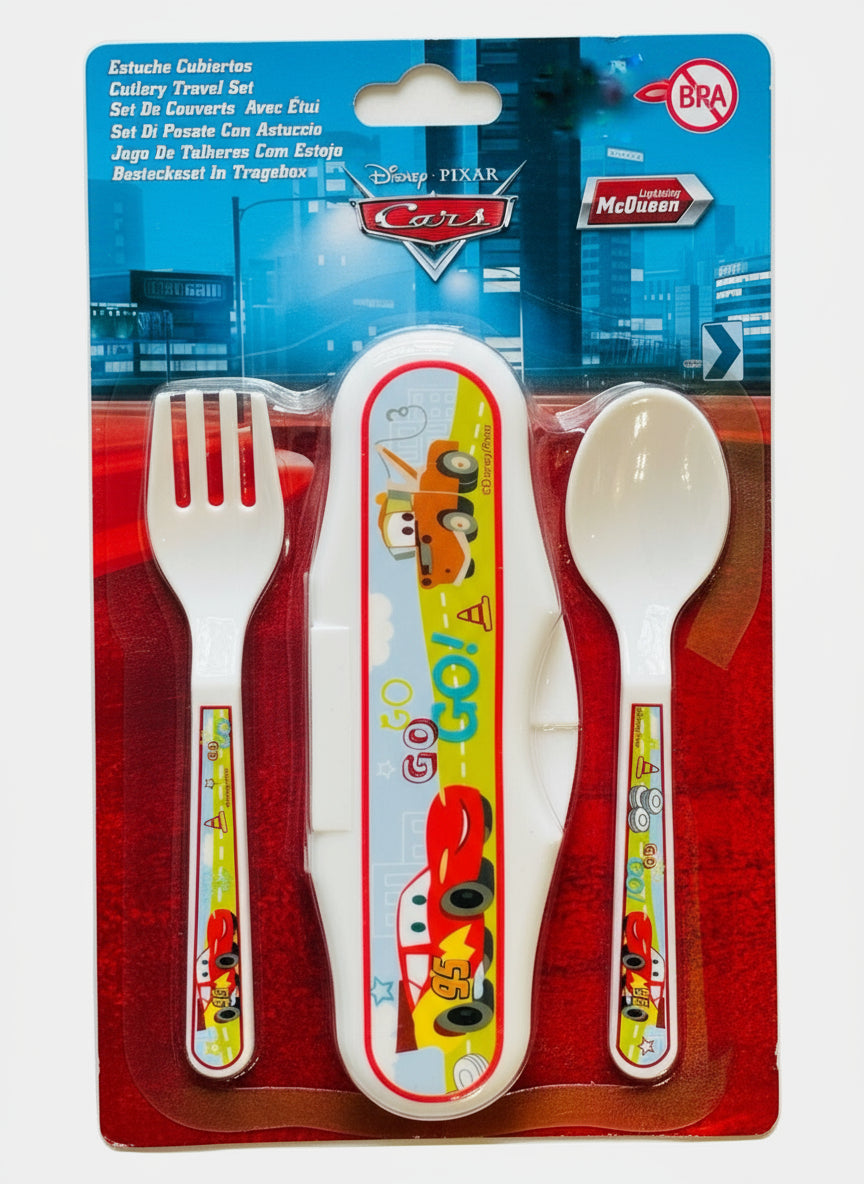 Set di Posate con astuccio da asilo o da viaggio per microonde Cars DISNEY