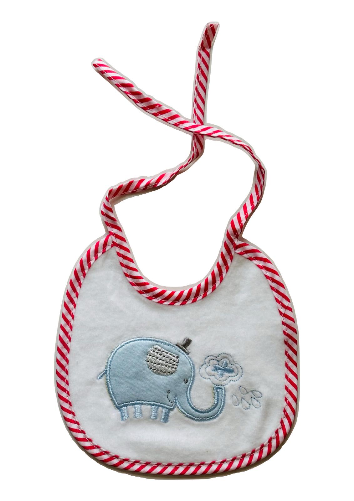 Bavaglino neonato in ciniglia ricamata TENERI BEBE'