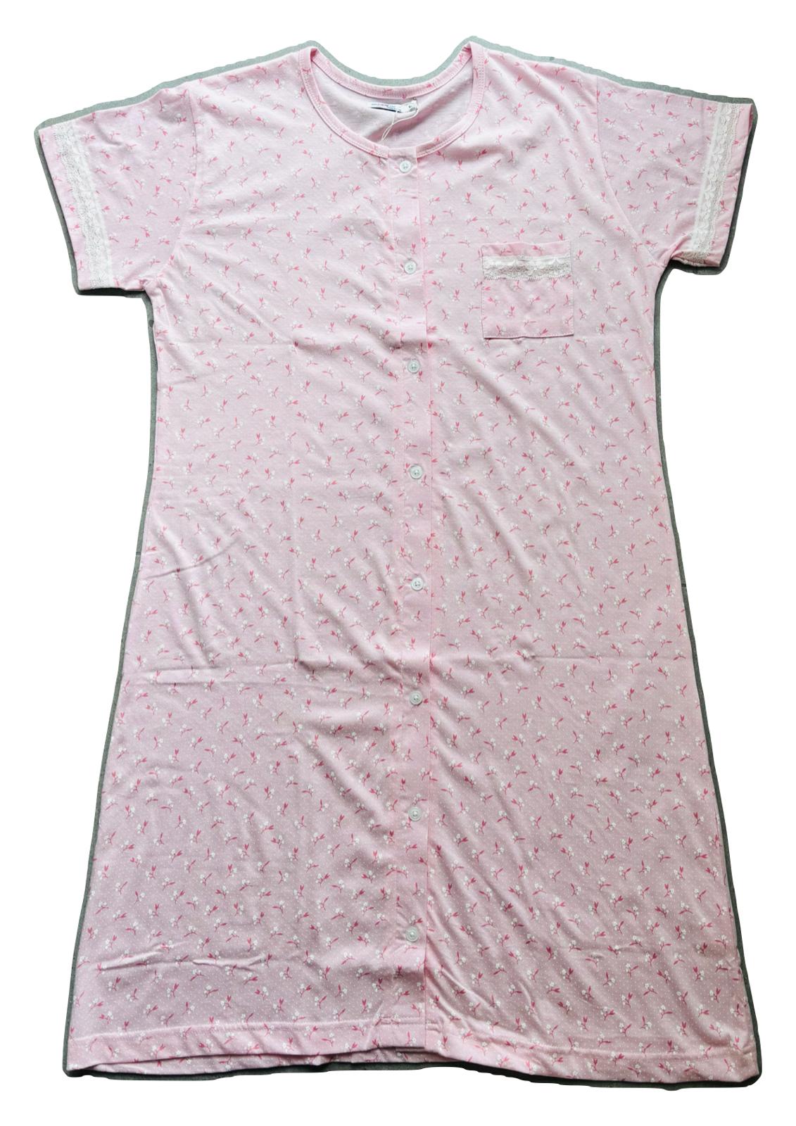 Camicia da notte manica lunga aperta in Jersey di cotone BACI DI NOTTE