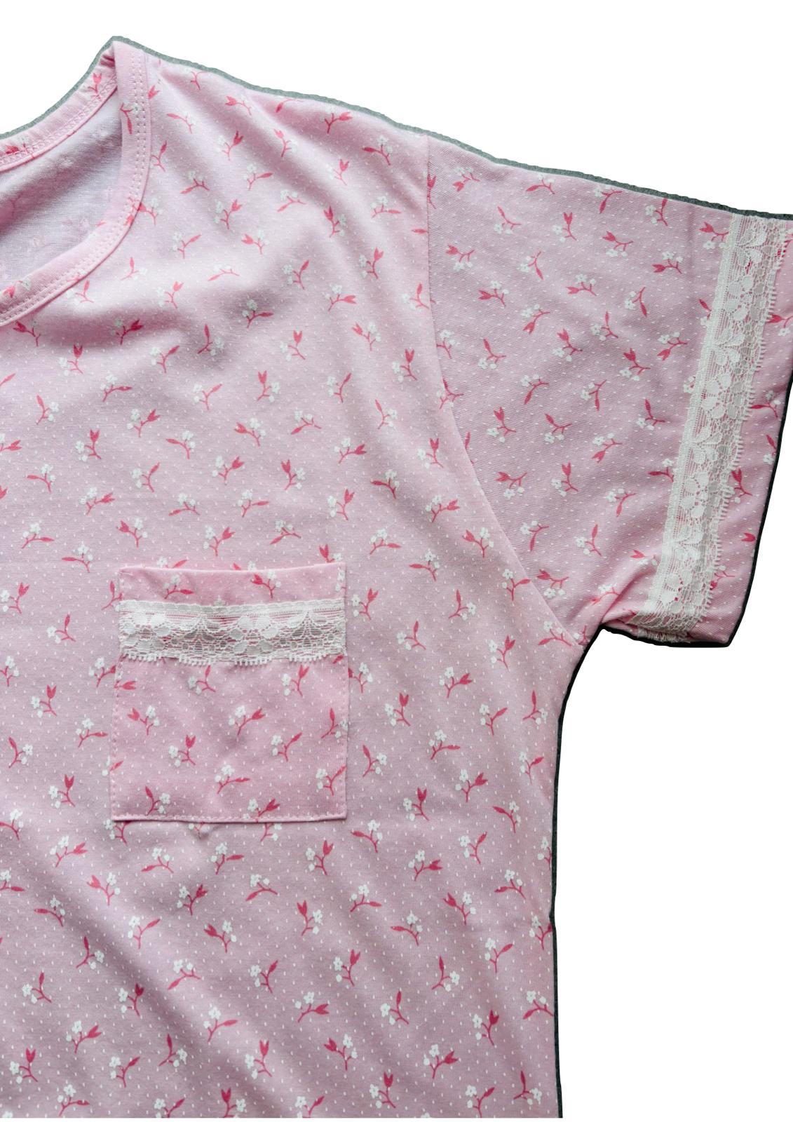Camicia da notte manica lunga aperta in Jersey di cotone BACI DI NOTTE