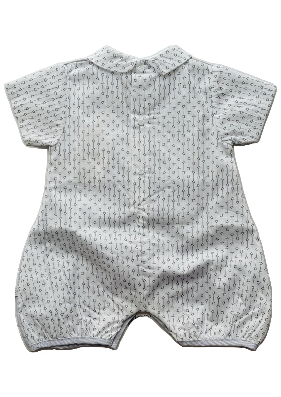 Pagliaccetto elegante neonato effetto gilet grigio e pantaloncino a righe – NAZARENO GABRIELLI