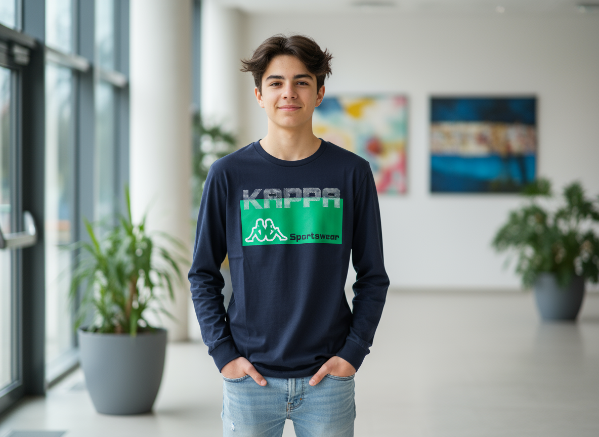 T-Shirt Bambino e Ragazzo manica lunga con stampa KAPPA - Taglia 14 anni