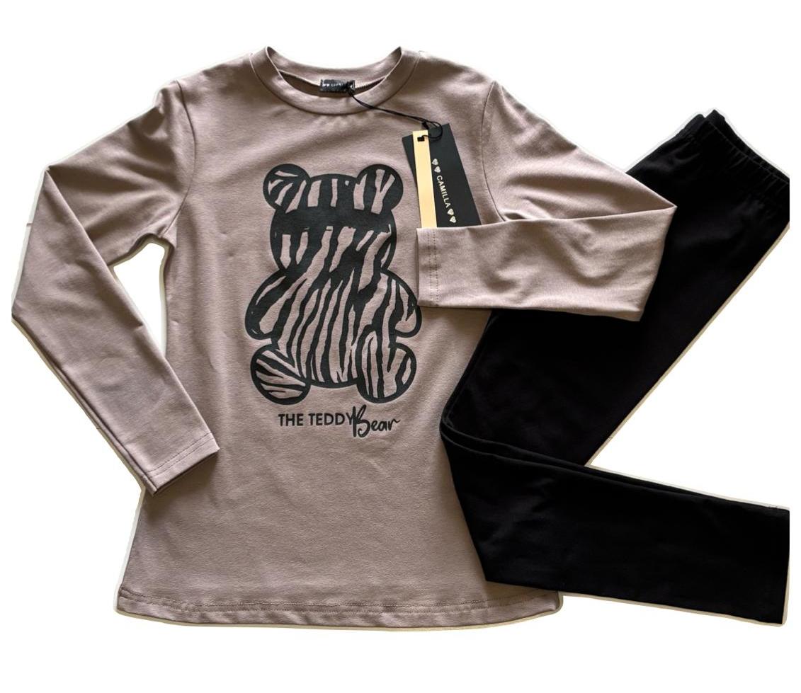 Completo bambina/ragazza in caldo cotone maxi maglia e leggins CAMILLA - Taglia 10 e 14 anni