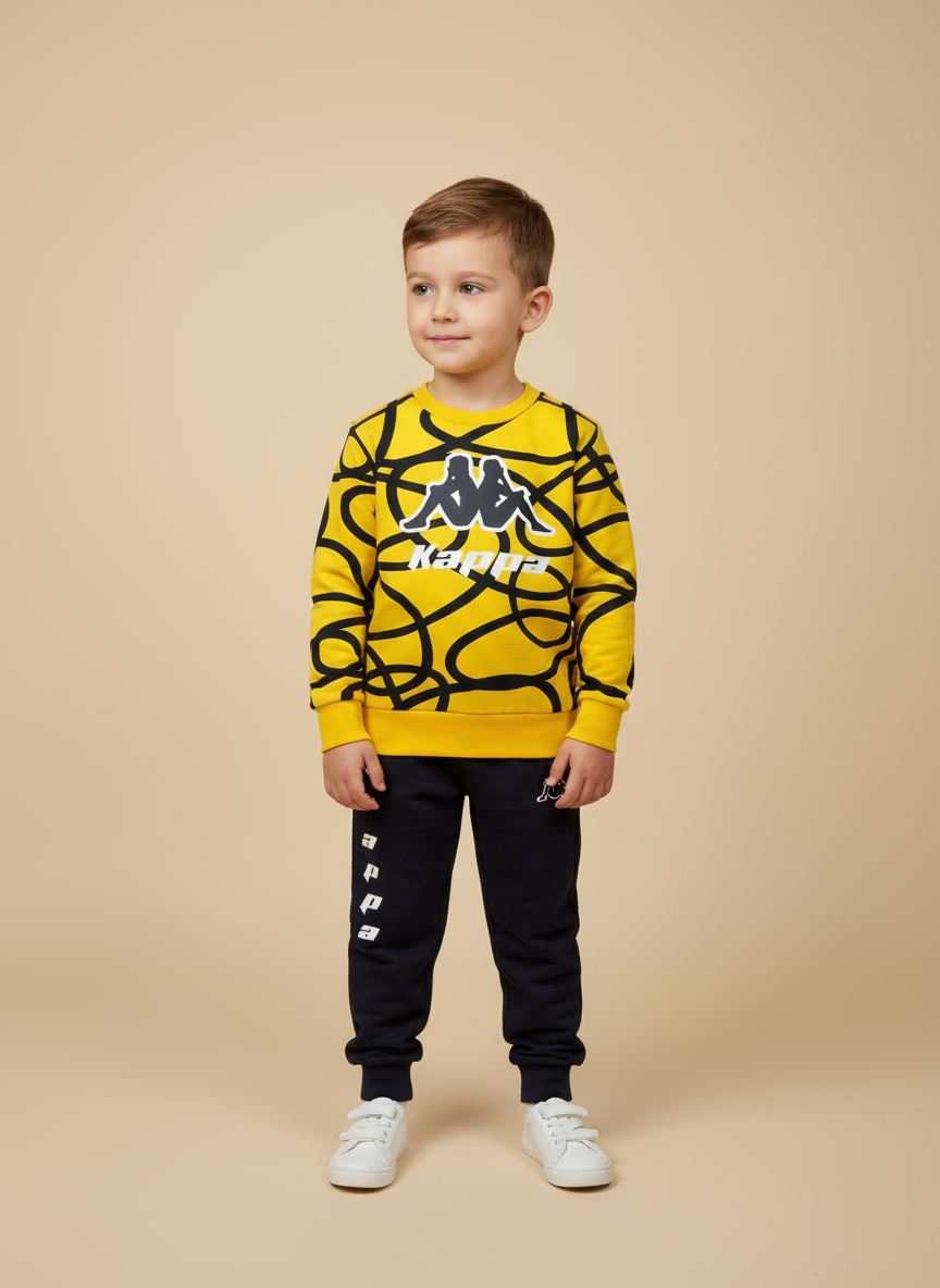 Tuta bambino in cotone garzato KAPPA - Taglie 3, 5 e 7 anni