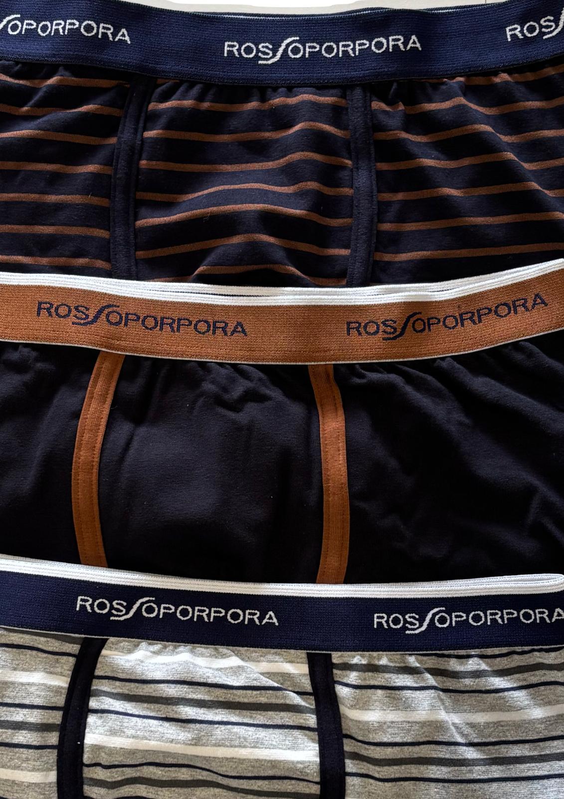 Tripack boxer con elastico stampato fantasie varie a righe ROSSOPORPORA