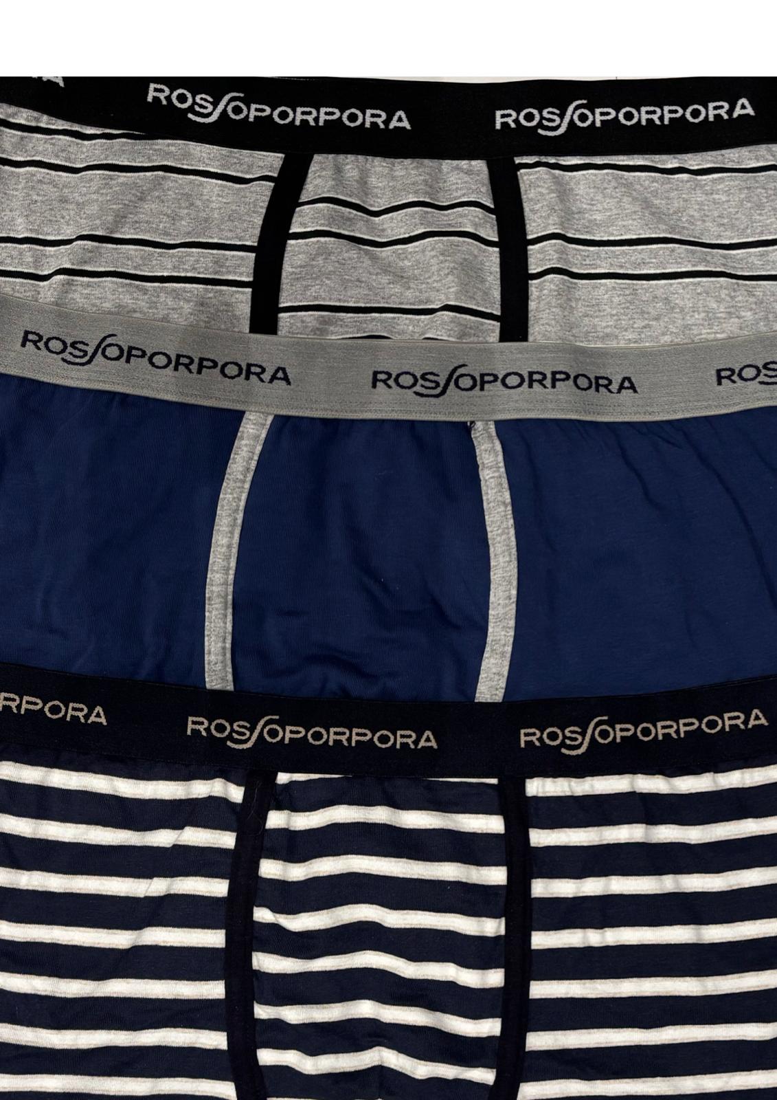 Tripack boxer con elastico stampato fantasie varie a righe ROSSOPORPORA