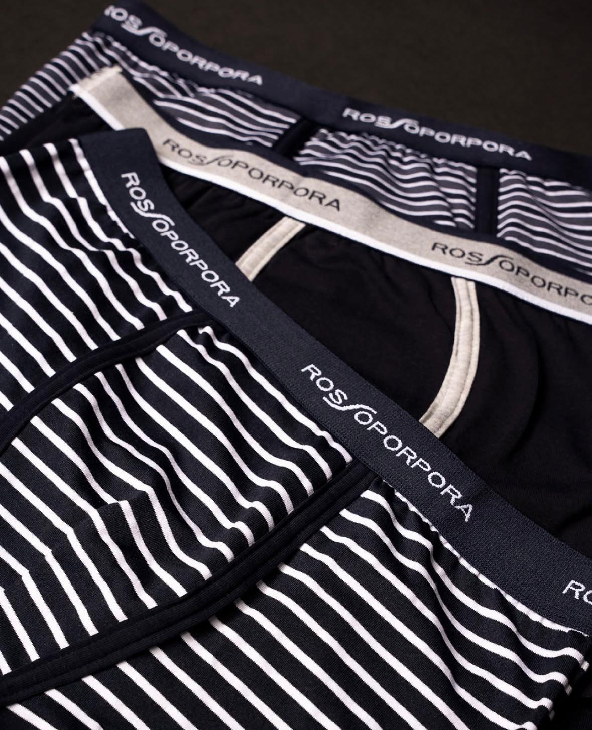 Tripack boxer con elastico stampato fantasie varie a righe ROSSOPORPORA