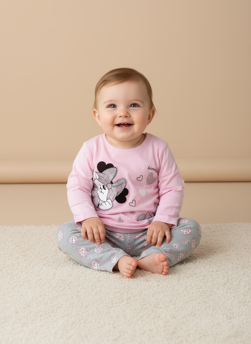 Completo neonata 2 pezzi con dettagli strass MISS BELLINA