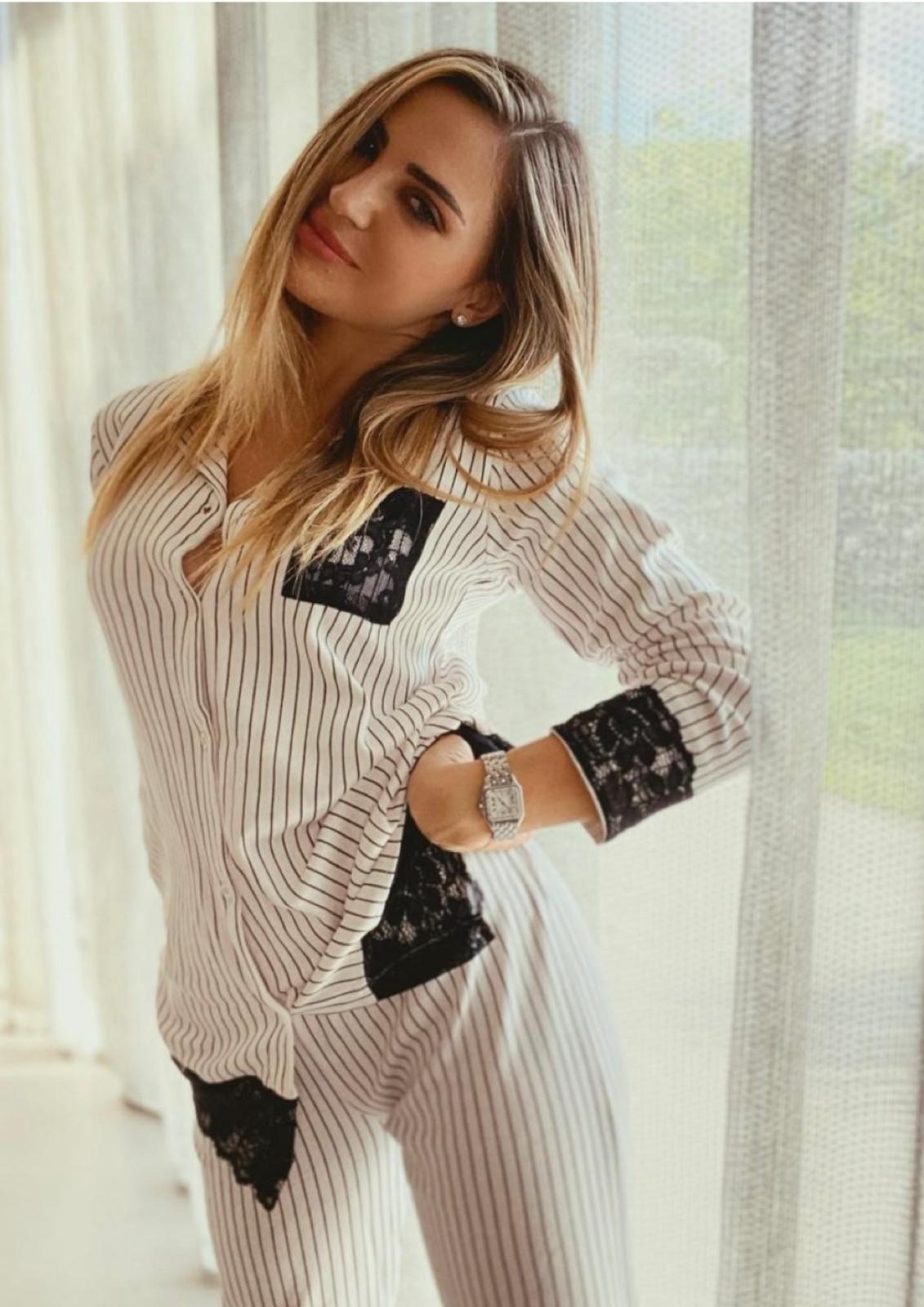Pigiama donna aperto caldo cotone ORONERO - Taglia S