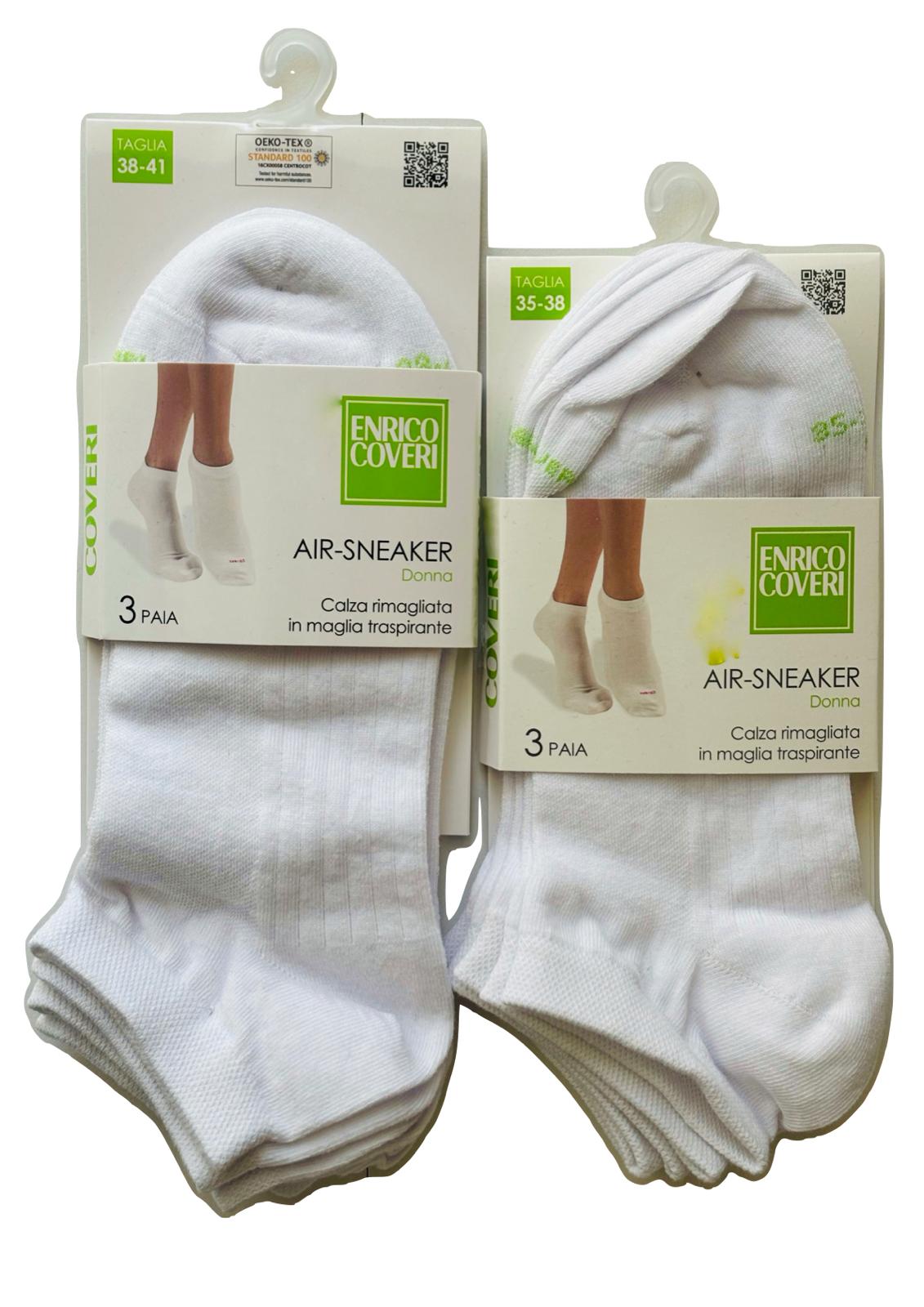Tripack Calza Corta Donna Air Sneaker Traspirante ENRICO COVERI