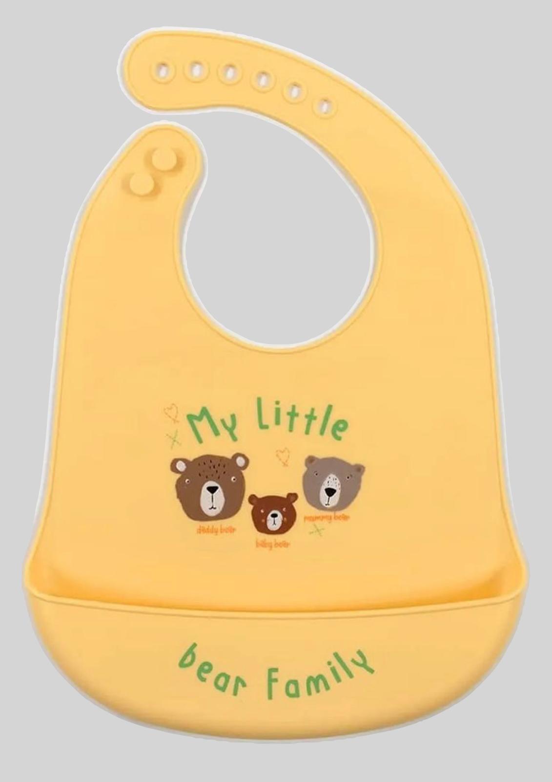 Bavaglino Neonato/a in silicone con tasca raccoglipappa ELLEPI