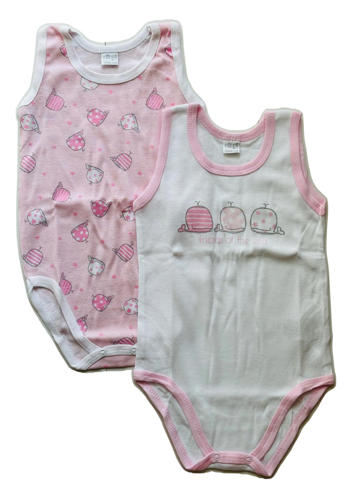 Coppia Body Baby in puro cotone spalla larga ELLEPI