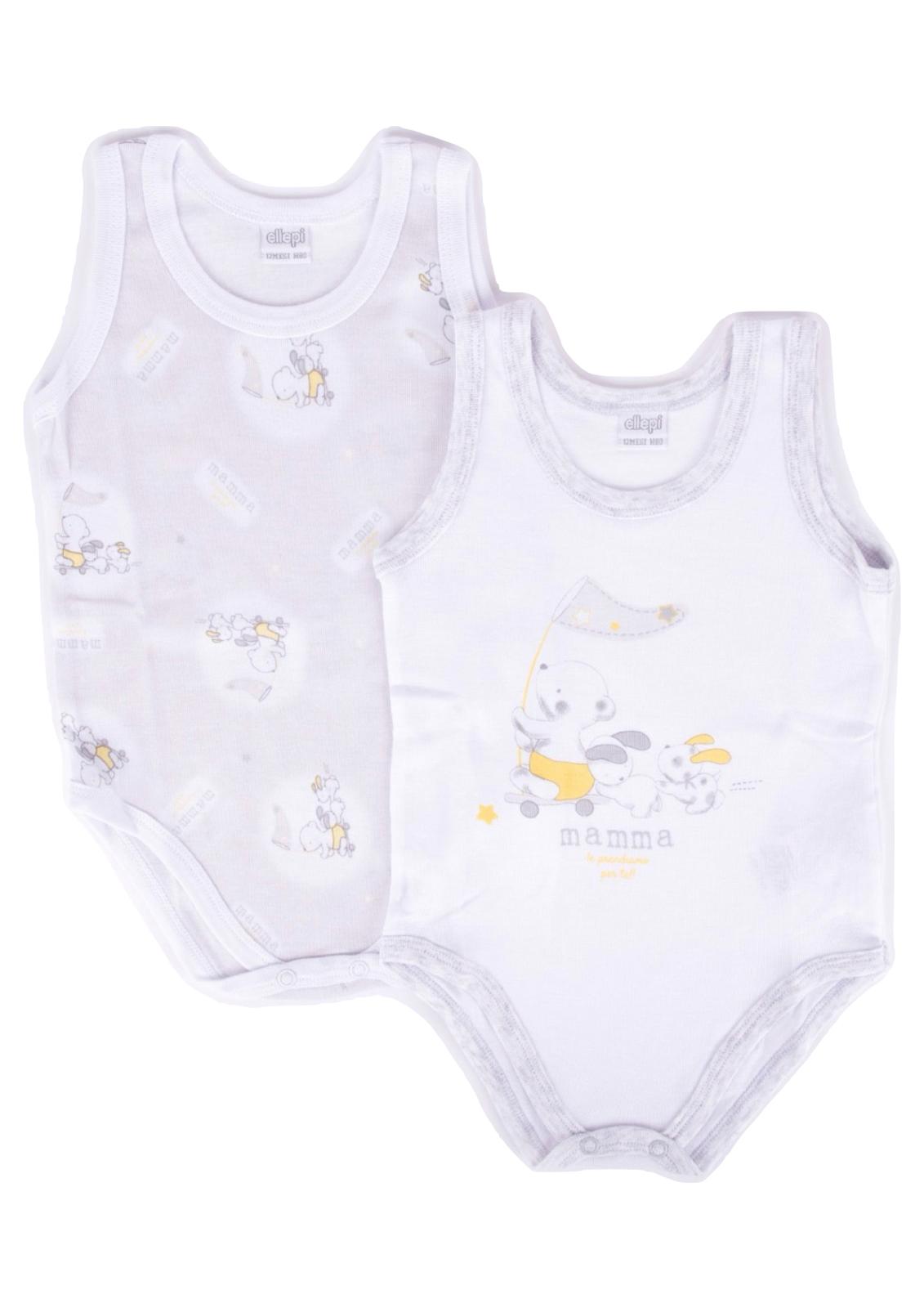 Coppia Body Baby in puro cotone spalla larga ELLEPI