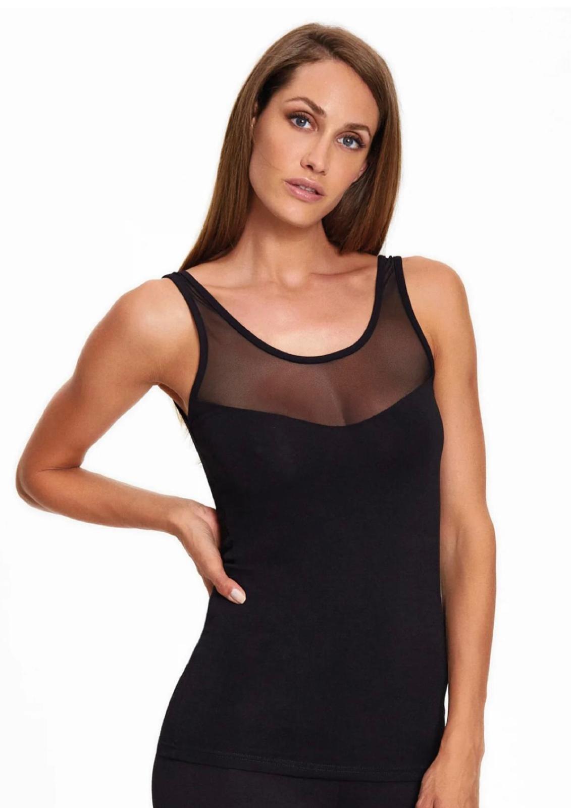 Canotta Donna con inserto in tulle ROSSOPORPORA