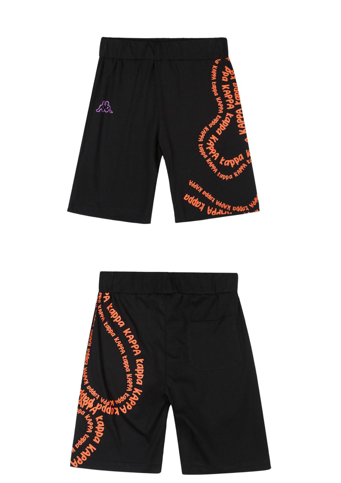 Completo Bambino T-shirt arancio + bermuda nero KAPPA