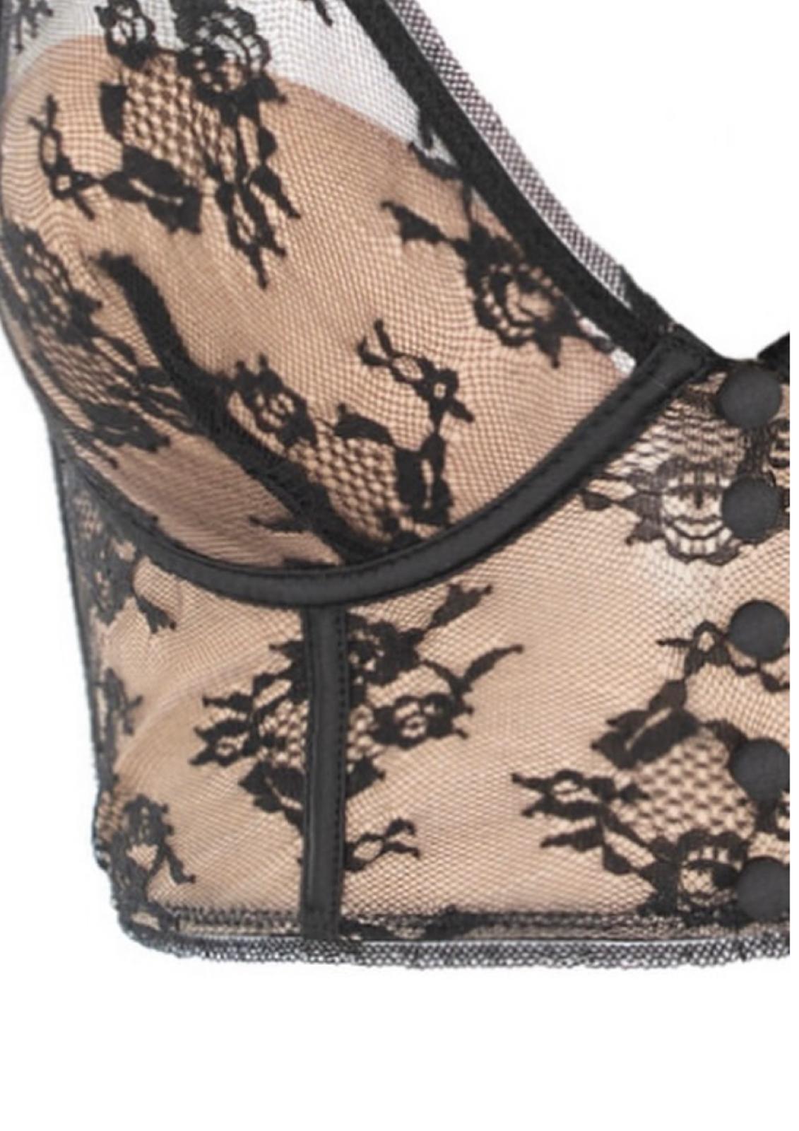Coordinato Bralette + Brasiliana Vita Alta in Pizzo e Tulle Sweet Argan LOVE&BRA