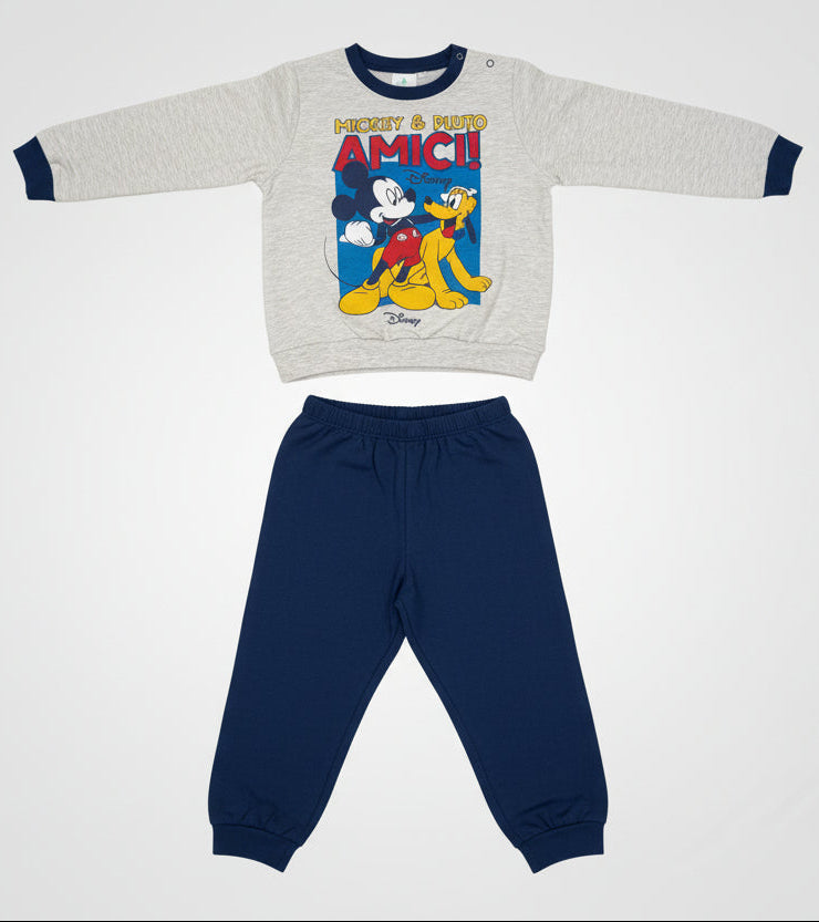 Pigiama Neonato in cotone felpato Disney Mickey Mouse - Taglia 30 mesi