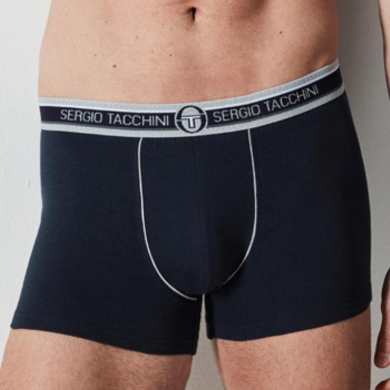 Boxer in cotone elasticizzato con elastico esterno con scritta SERGIO TACCHINI