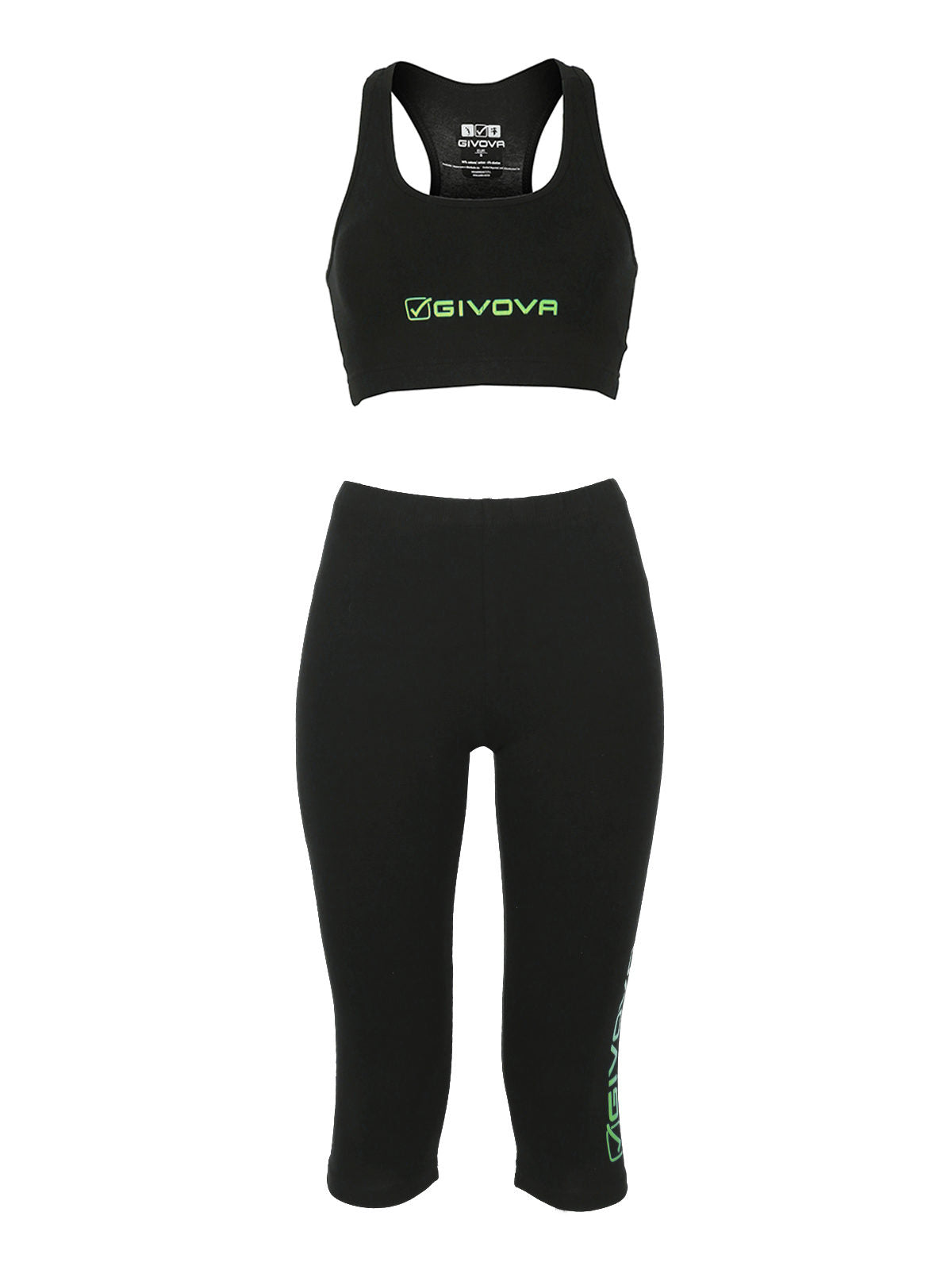 Completo sportivo donna top + leggings a 3/4 GIVOVA