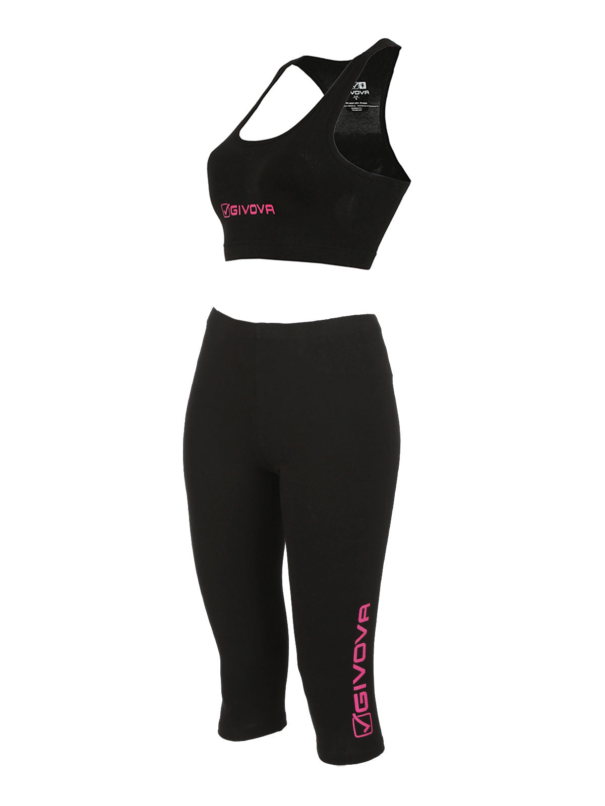 Completo sportivo donna top + leggings a 3/4 GIVOVA