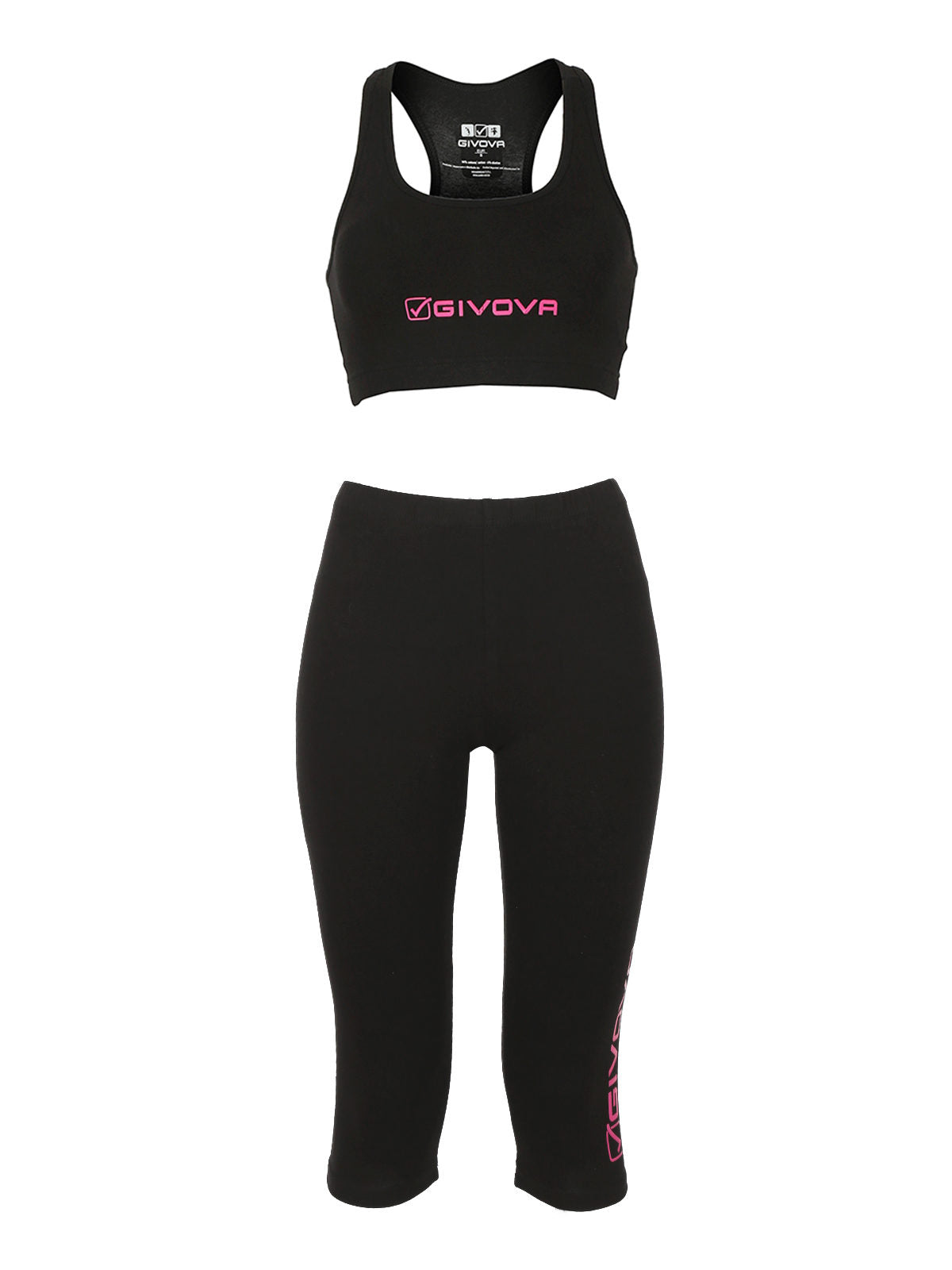 Completo sportivo donna top + leggings a 3/4 GIVOVA