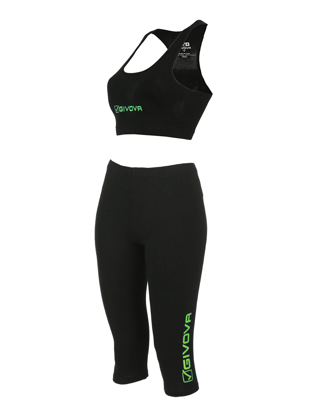 Completo sportivo donna top + leggings a 3/4 GIVOVA