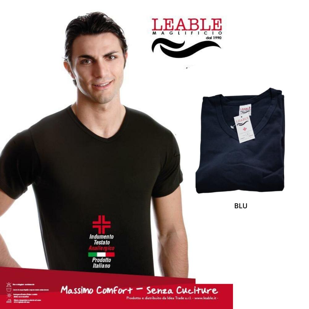 T-Shirt mezza manica collo a punta cotone makò Art. 1419 LEABLE