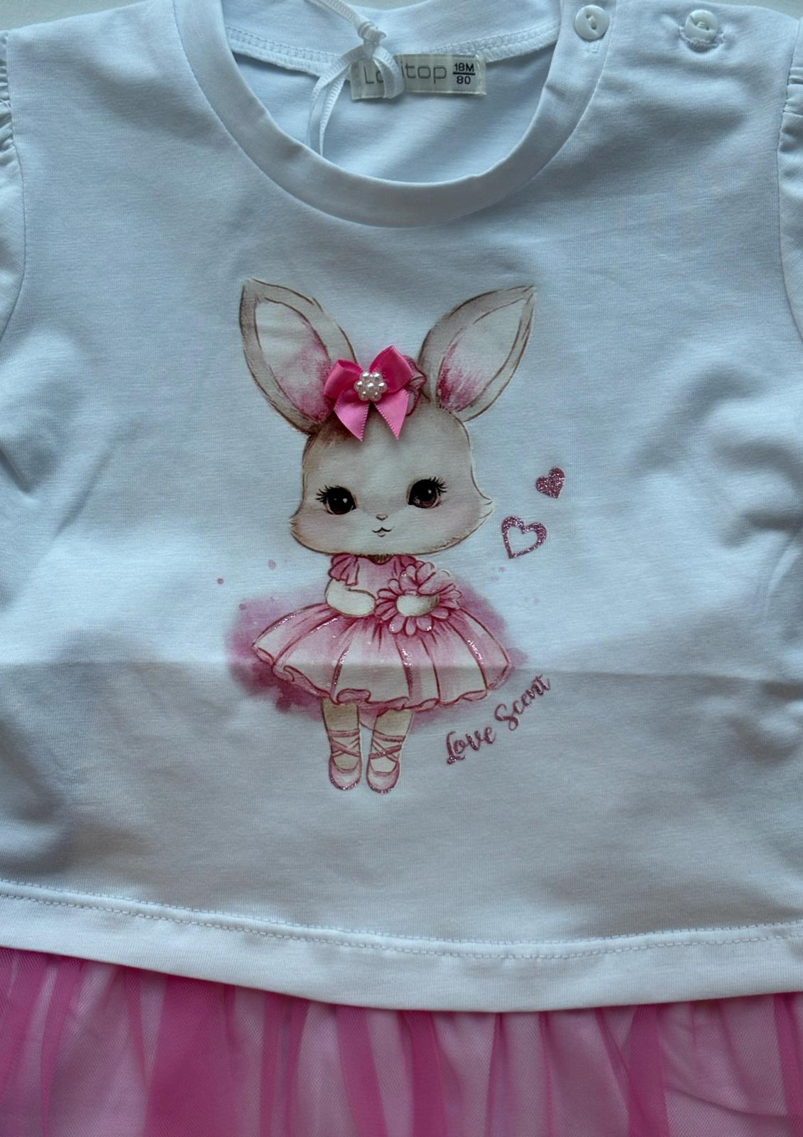 Completino Neonata maxi t-shirt e leggins capri LOLLITOP - Taglia 24 mesi