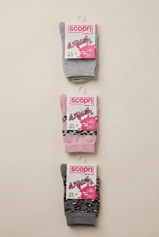 Tripack Calze corte invernali Bambina in caldo cotone SCOPRI