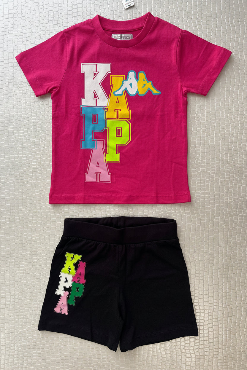 Completo Bambina T-Shirt e Shotrs KAPPA - Taglia 6 anni
