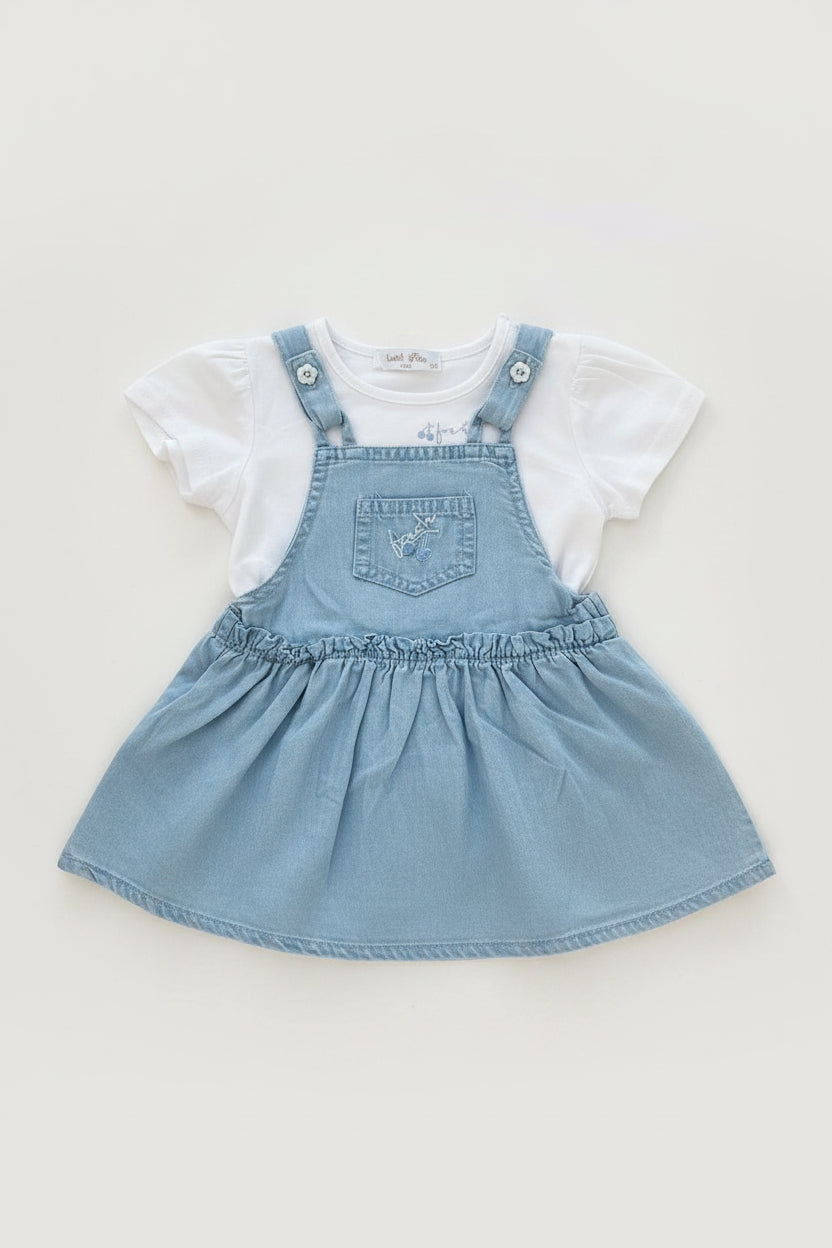 Completo Neonata Salopette con T-Shirt a mezza manica LASTA STAR MINI - Taglia 6/9 mesi
