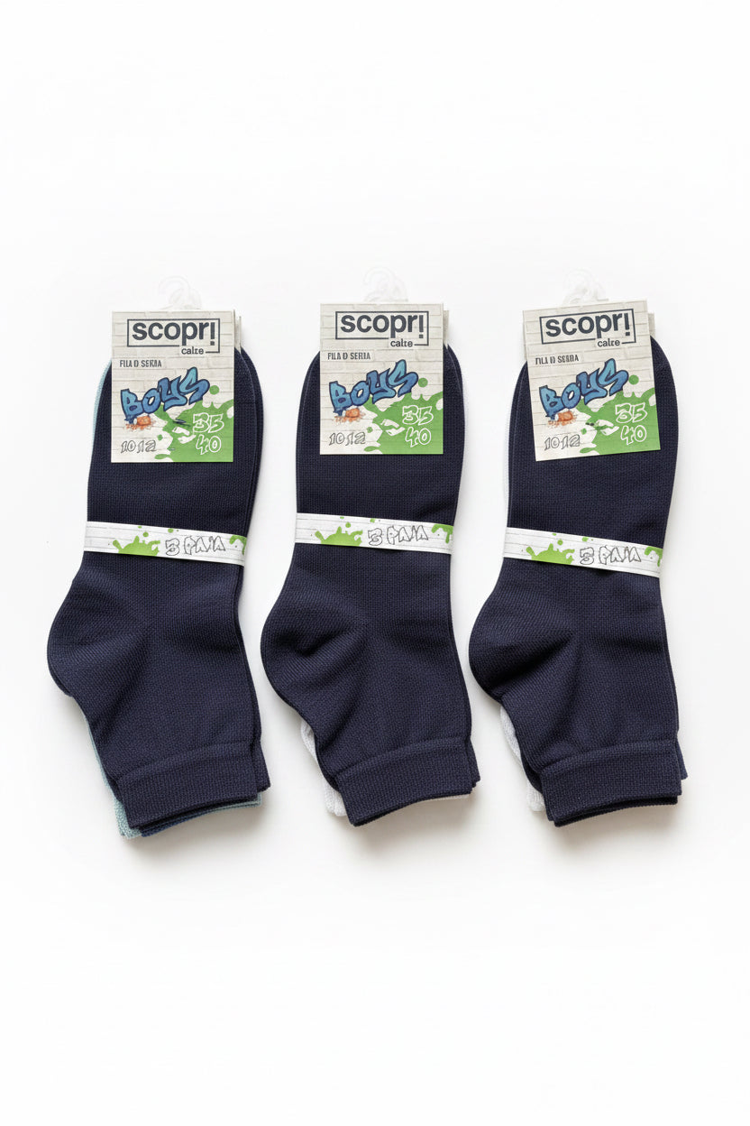 Tre Paia di Calze Corte in Filo di Scozia Colori assortiti linea Toby SCOPRI
