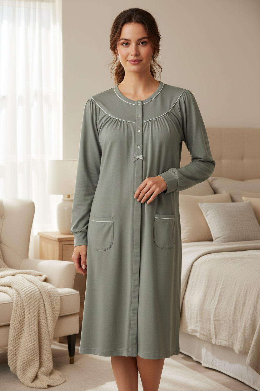 Camicia da notte in Jersey di cotone Grigio Perla IRGE - Taglia L/XL