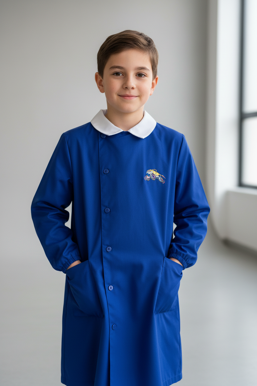 Grembiule Scuola Elementare Blu Bambino - Taglia 12 anni