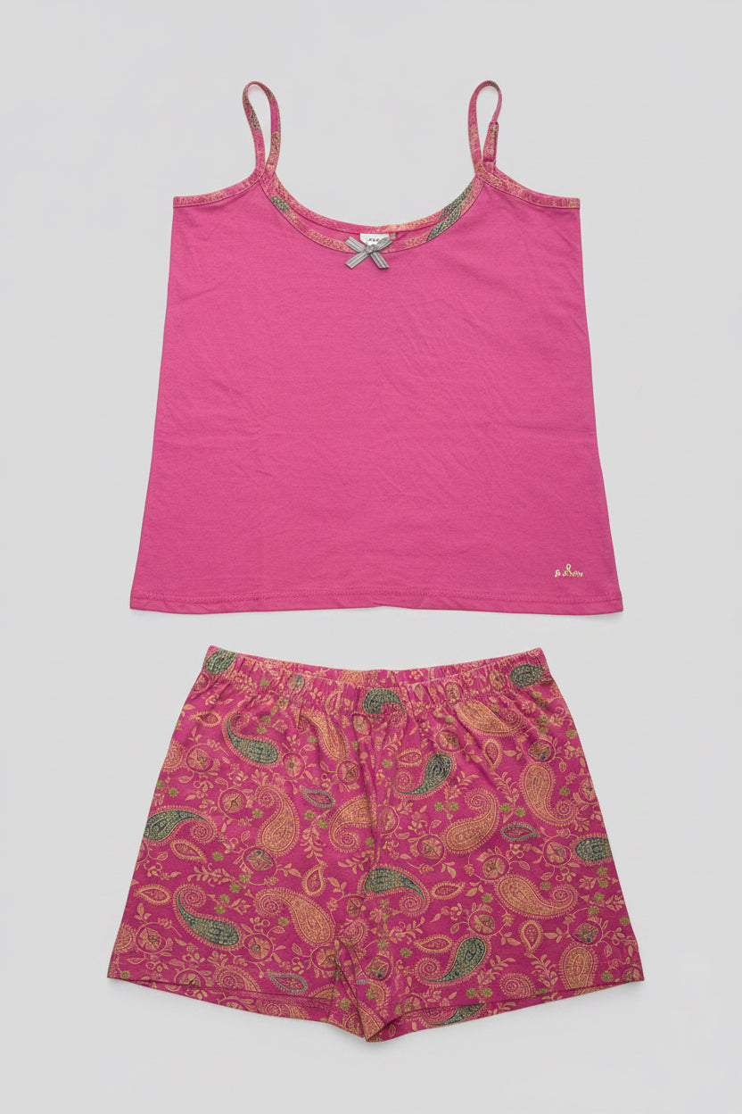 Pigiama donna corto canotta con spalline strette e pantaloncini - YOU&ME