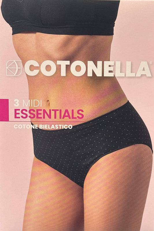 Tripack Slip a Vita Alta Essentials Midi Fantasia 3488  COTONELLA - Taglia 5/XL