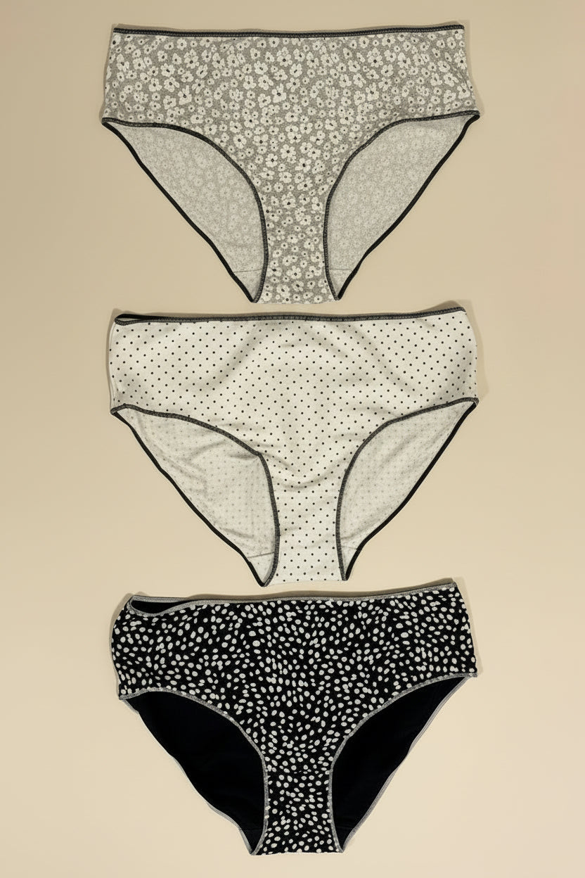Tripack Slip a Vita Alta Essentials Midi Fantasia 3488  COTONELLA - Taglia 6/XXL