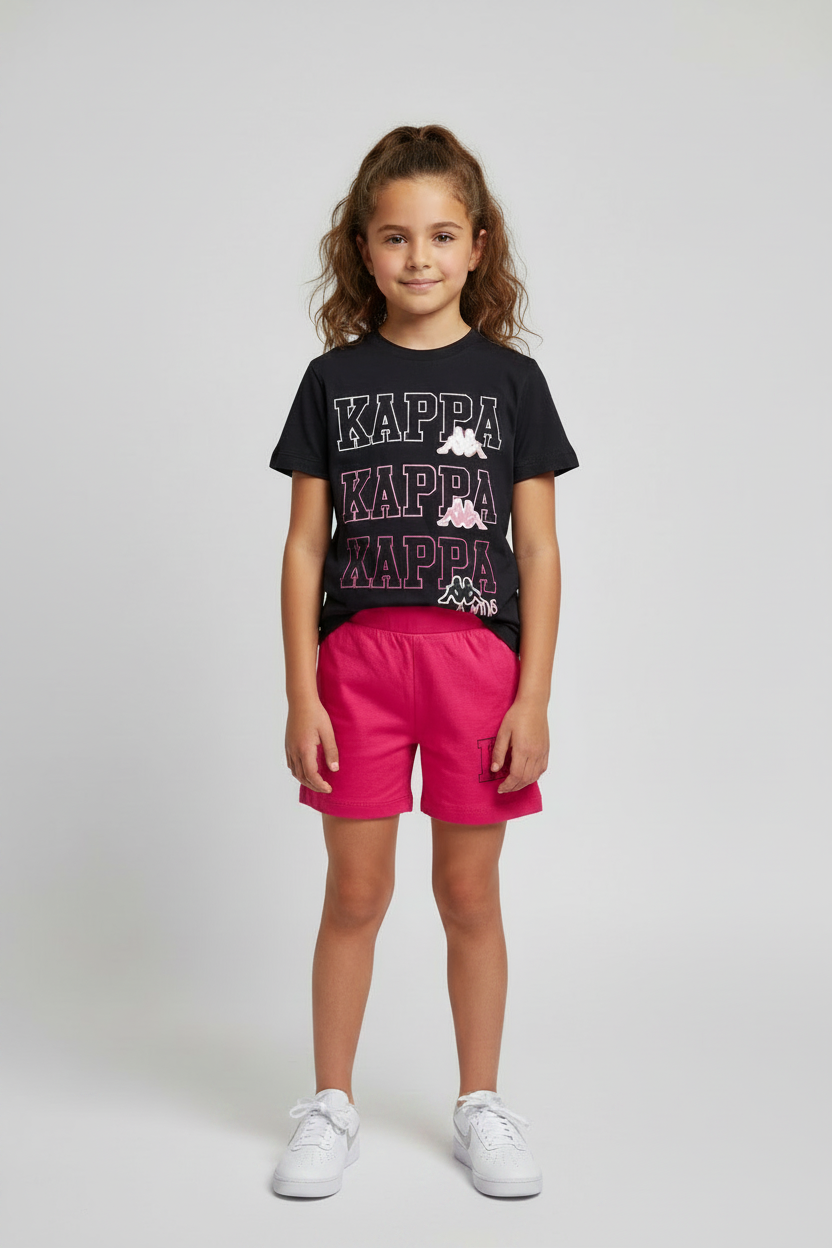 Completo Bambina T-Shirt e Shorts KAPPA - Taglia 7 anni