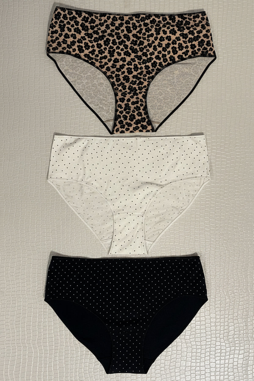 Tripack Slip a Vita Alta Essentials Midi Fantasia 3488  COTONELLA - Taglia 5/XL