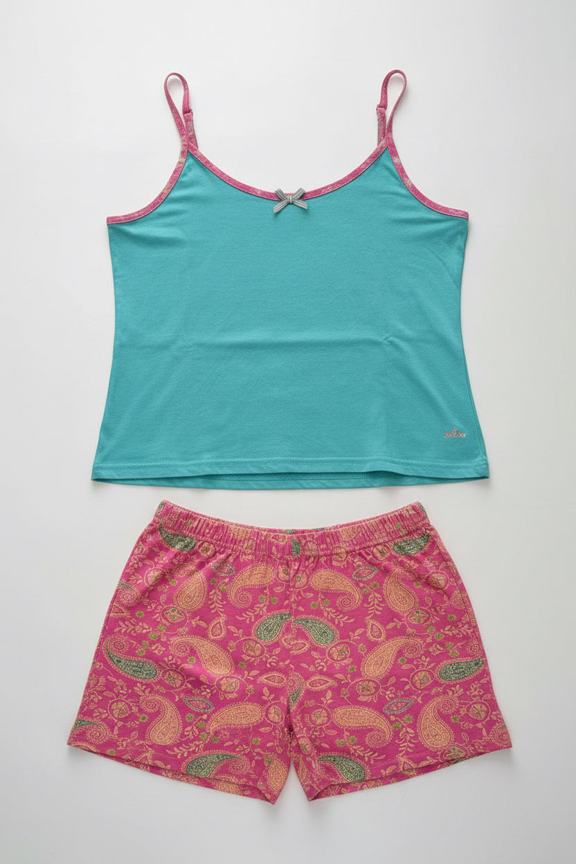 Pigiama donna corto canotta con spalline strette e pantaloncini - YOU&ME