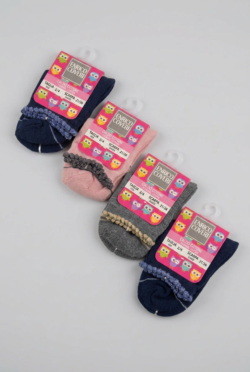 Bipack Calze corte invernali Bambina in caldo cotone ENRICO COVERI