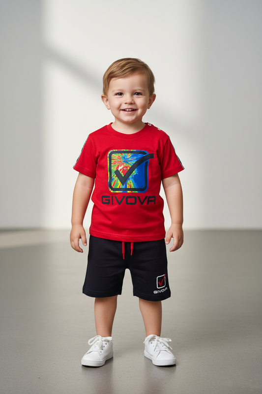 Completo Neonato T-Shirt a mezza manica e Pantaloncino GIVOVA