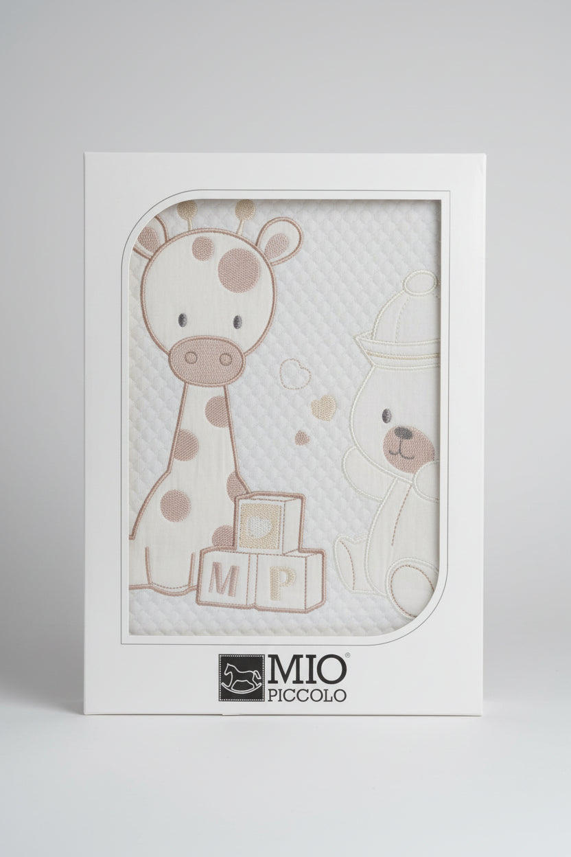 Copertina Lettino in cotone ricamata Baby - PICCOLO MIO