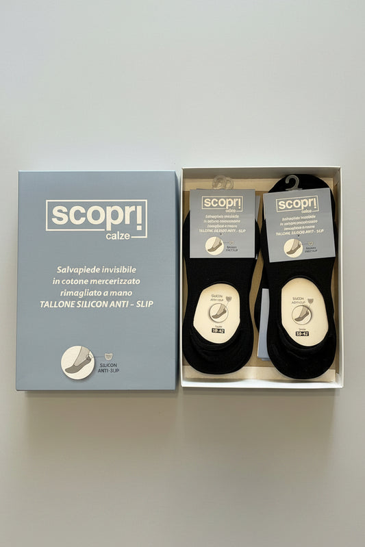 Salvapiede invisibile Uomo in cotone mercerizzato rimagliato a mano Tallone Silicon anti-slip Gommone SCOPRI